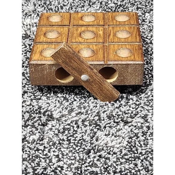 Vintage wooden tic tac toe game with marbles #A85 - Picture 2 of 6